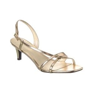New TORY BURCH Strappy Leather Sandal In Gold Size 8